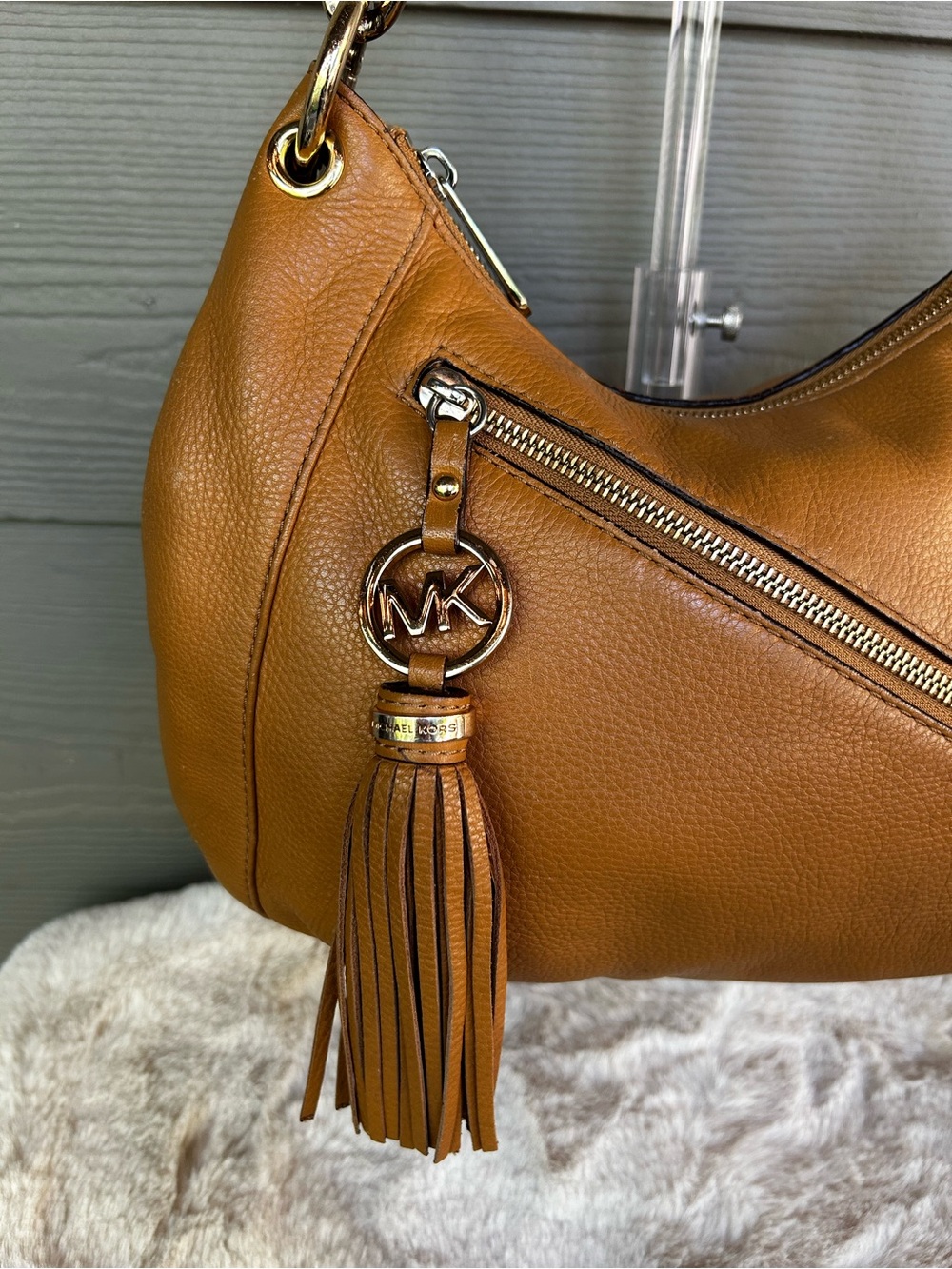 Michael Kors Leather Shoulder Hobo with Tassel - Picture 2 of 13